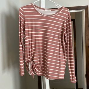 Reborn J tie front long sleeve shirt